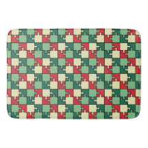 Groen Rood Geometrisch Puzzel Pieces Patroon