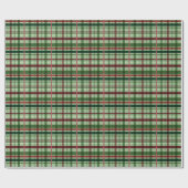 Groen rood geruit Kerstmis Cadeaupapier (Vlak)