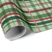 Groen rood geruit Kerstmis Cadeaupapier (Rol Hoek)