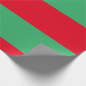 Groen Rood Gestreept Kerstvakantie Kleurenblok Cadeaupapier (Hoek)