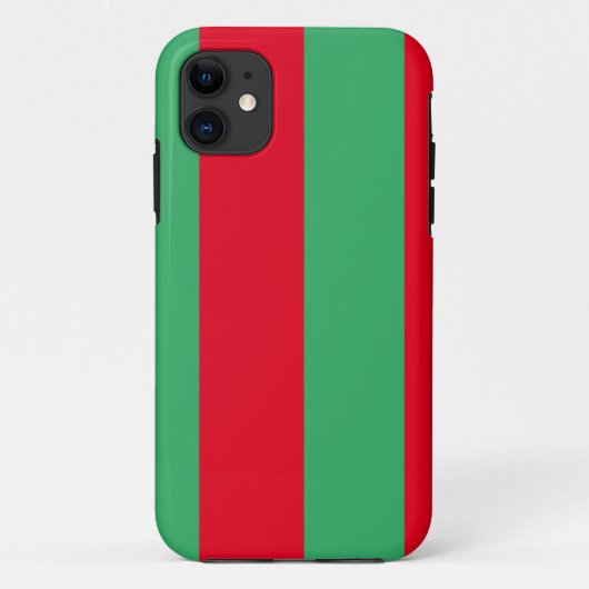 Groen Rood Gestreept Kerstvakantie Kleurenblok Case-Mate iPhone Case (Achterkant)