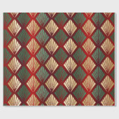 Groen rood goud deco kerstpapier cadeaupapier (Vlak)
