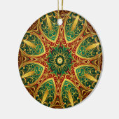 Groen Rood Goud Decoratieve Kerstvakantie Keramisch Ornament (Links)