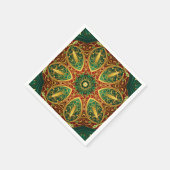 Groen Rood Goud Decoratieve Kerstvakantie Servet (Hoek)