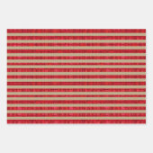 Groen, rood, goud en wit  omslagpapier inpakpapier vel (Voorkant 3)