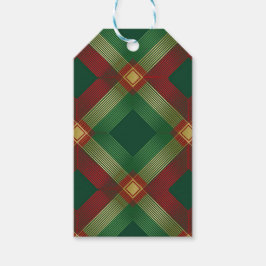 GROEN ROOD GOUD KERST RUIT PATROON CADEAULABEL