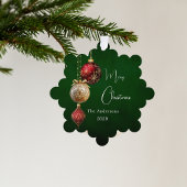 Groen rood goud kerstballen decor ornament kaart
