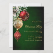 Groen rood goud kerstfeest kaart (Voorkant)