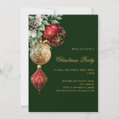 Groen rood goud kerstfeest kaart (Voorkant)