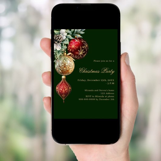 Groen rood goud kerstfeest kaart