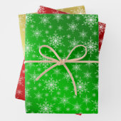 groen, rood, goud, kerstpapier, winter+patte, meer inpakpapier vel (In situ)