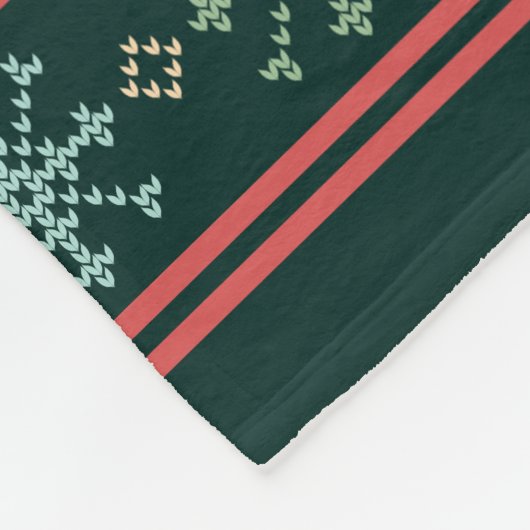 Groen Rood Goud Lelijke Kersttrui Nordic Knit Fleece Deken (Hoek)