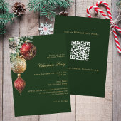 Groen rood goud QR code business Christmas Party Kaart