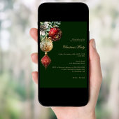 Groen rood goud QR code business Christmas Party Kaart