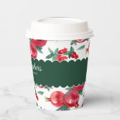 Groen & Rood Granaatappel Botanisch  Papieren Bekers (Links)