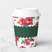 Groen & Rood Granaatappel Botanisch  Papieren Bekers (Achterkant)