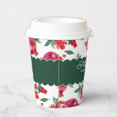 Groen & Rood Granaatappel Botanisch  Papieren Bekers (Rechts)