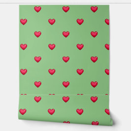 Groen rood hart Peel and Stick | Modern Behang