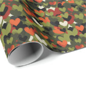Groen rood hartpatroon cadeaupapier (Rol Hoek)