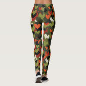 Groen rood hartpatroon leggings (Achterkant)