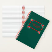 Groen & Rood Holly Retro Familie Kerstdagboek Notitieboek (Binnen)