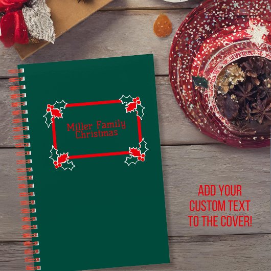 Groen & Rood Holly Retro Familie Kerstdagboek Notitieboek