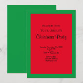Groen/Rood Ingelijste Kerstfeest Uitnodiging (Voorkant / Achterkant)