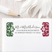 Groen & rood kant elegant feest bruiloft  etiket (Insitu)