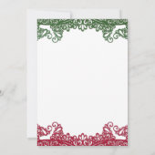 Groen & Rood Kant Elid Feest Wit Bruiloft      Kaart (Achterkant)
