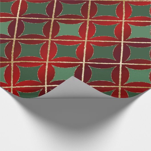 Groen rood karton voor kerstmis cadeaupapier (Hoek)