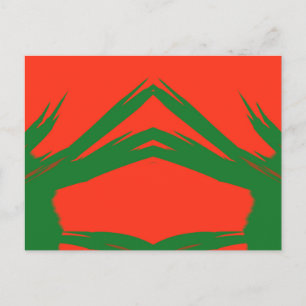 ~ Groen rood kerstfractal ontwerp ~ Briefkaart