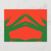 ~ Groen rood kerstfractal ontwerp ~ Briefkaart (Voorkant)