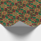 Groen rood kerstinpakpapier cadeaupapier (Hoek)