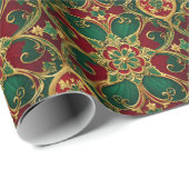 Groen rood kerstinpakpapier cadeaupapier (Rol Hoek)