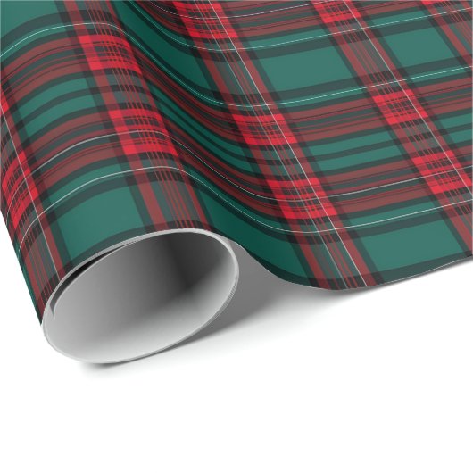 Groen & Rood Kerstmis Plaid Klassiek Verpakkingsdo Cadeaupapier (Rol Hoek)