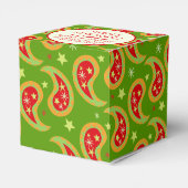 groen rood Kerstmis ster paisley geschenkdoos Bedankdoosjes (Achterkant)