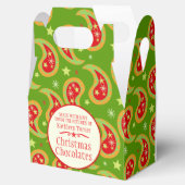 Groen rood Kerstmis ster paisley geschenkdoos Bedankdoosjes (Geopend)