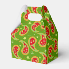 Groen rood Kerstmis ster paisley geschenkdoos Bedankdoosjes