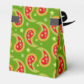 Groen rood Kerstmis ster paisley koekjes geschenkd Bedankdoosjes (Achterkant)