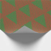 Groen Rood Kerstpatroon Driehoek Tree Holiday Cadeaupapier (Hoek)