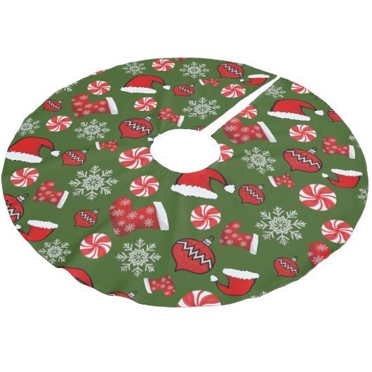 Groen rood kerstpatroon kerstboom rok (Gekanteld)