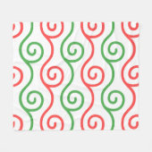 Groen Rood Koel Kerstmis Kleur Spiral Wavy Patroon Fleece Deken (Voorkant (Horizontaal))