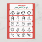 Groen Rood Leuk Kerstmis Zelfde en Verschillend Flyer (Achterkant)