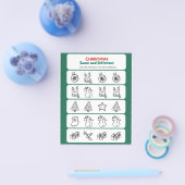 Groen Rood Leuk Kerstmis Zelfde en Verschillend Flyer (Enkel)