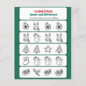 Groen Rood Leuk Kerstmis Zelfde en Verschillend Flyer (Voorkant)