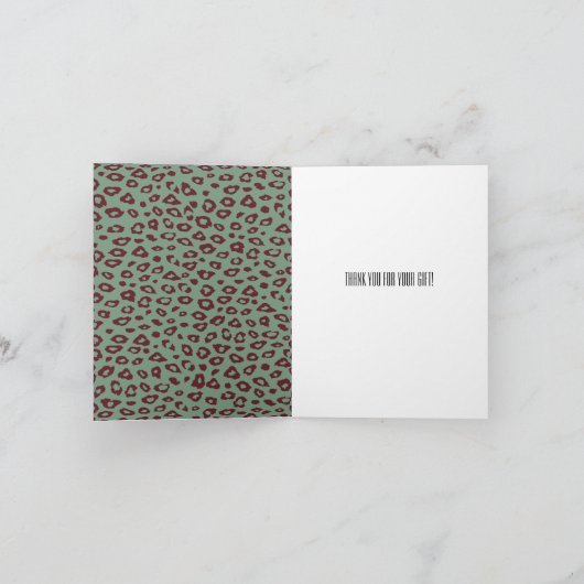 Groen Rood Luipaard Print Bedankt (Binnen)