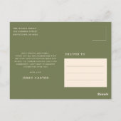 Groen Rood Minimaal Verlopen Foto Afstuderen Dank Briefkaart (Achterkant)