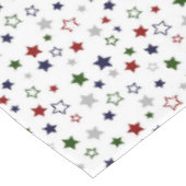 Groen Rood Navy Zilveren Sterren op Wit Tafelkleed (Gekanteld)