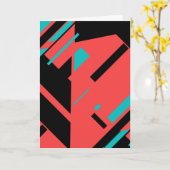 Groen rood op zwart Abstract geometrisch ontwerp Kaart (Gele Bloem)