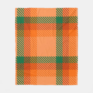 Groen, rood, Oranje en beige Tartan, Schotse speld Fleece Deken